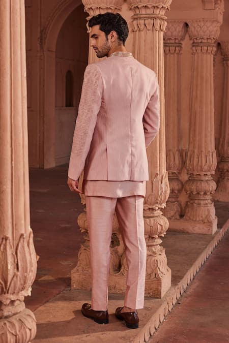 Contrast By Parth Naaz Floral Embroidered Jacket & Kurta Set 