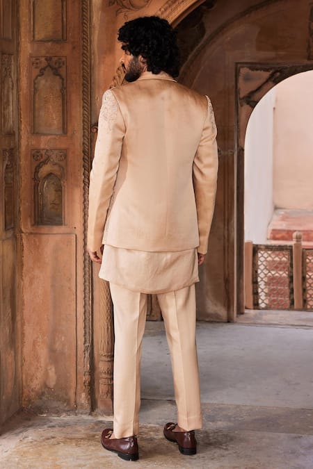 Contrast By Parth Tabeer Floral Embroidered Jacket & Kurta Set 