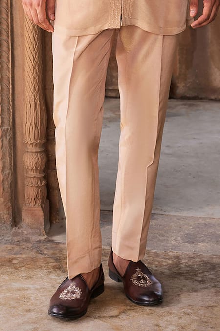 Contrast By Parth Brown Linen, Silk Cut Work, Beads Raina Geometric Embroidered Jacket And Kurta Set Online at Aza Fashions Contrast By Parth_Brown Linen, Silk Cut Work, Beads Raina Geometric Embroidered Jacket And Kurta Set _Online_at_Aza_Fashions