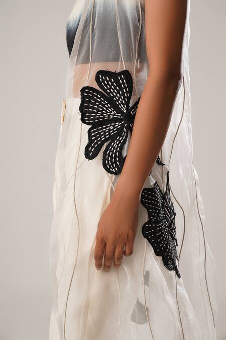 Shop_Atbw_White Silk Organza Open , Square Dori Detailed Jacket And Pant Set _Online_at_Aza_Fashions