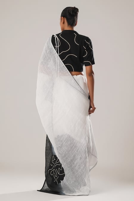 Atbw Fleur Patch Embroidered Ombre Saree 