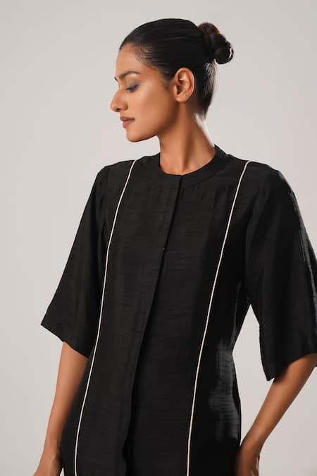 Shop_Atbw_Black Organza, Satin Embroidery High Tulip Bloom Sheer Hem Midi Dress _Online_at_Aza_Fashions