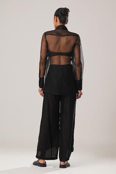 Atbw Rafflesia Dori Patch Embroidered Sheer Shirt 