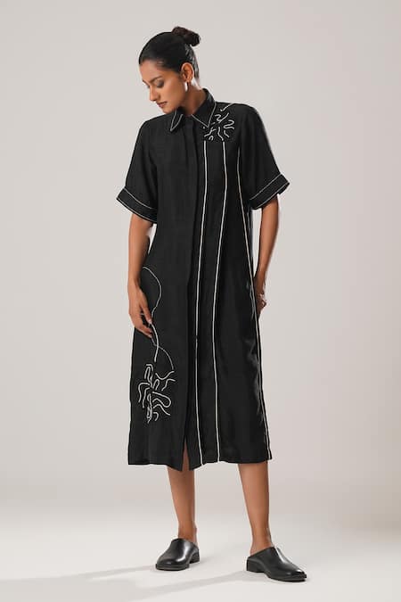 ATBW Florin Patch Embroidered Shirt Dress 