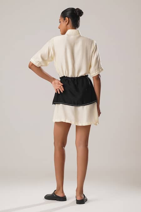 Atbw Floral Patch Overlay Embroidered Shirt Dress 