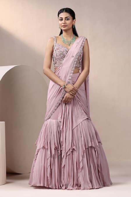 Chaashni by Maansi and Ketan Attached Drape Lehenga Saree With Blouse 