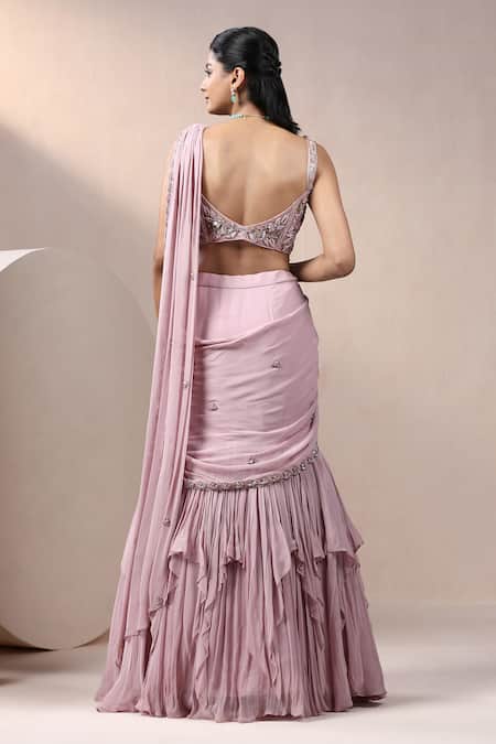 Chaashni By Maansi And Ketan Attached Drape Lehenga Saree With Blouse 