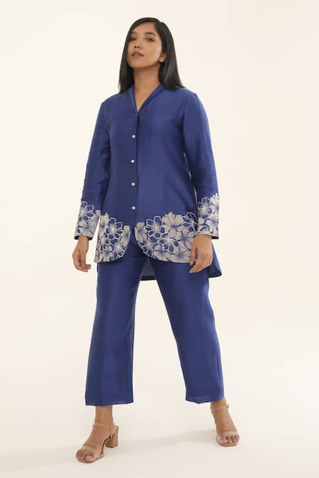 ORIGANI Flowerbed Applique Shirt With Pant 