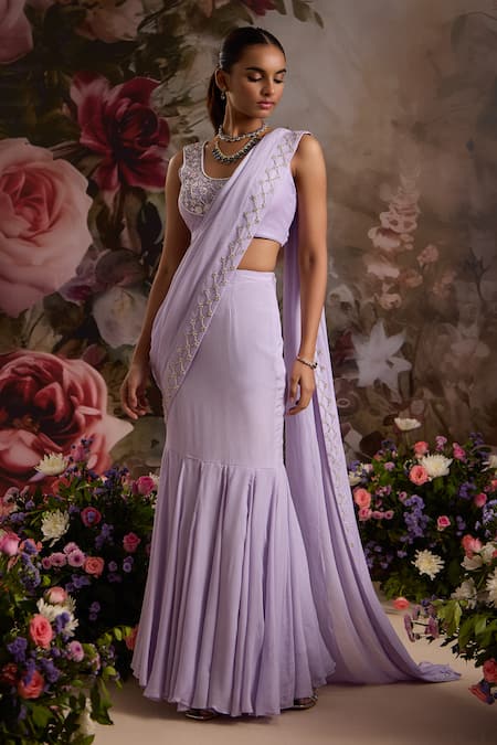 Saniya Sharma Pre-Draped Skirt Saree With Embellished Blouse 