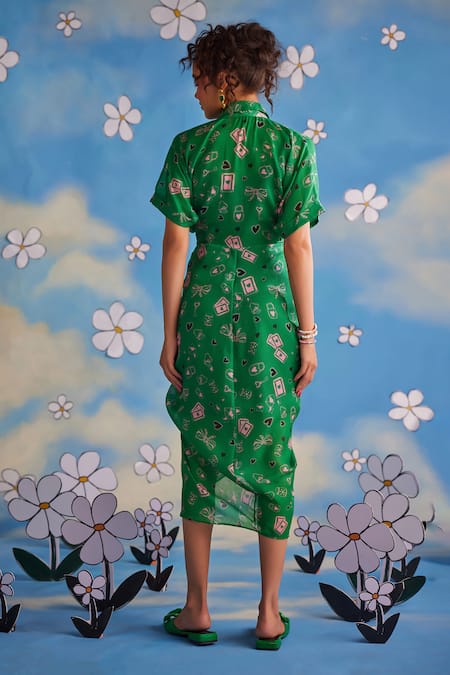 ZiP by Payal & Zinal Sweet Pea Heart Print Dress 