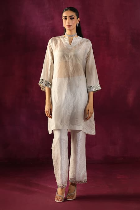 Twenty Nine Mirror Sleeve Embellished Tunic & Pant Set 