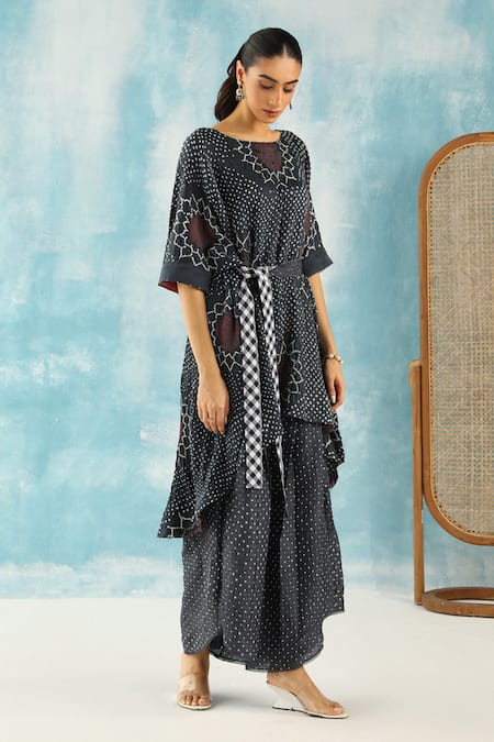 Twenty Nine Silk Bandhani Woven Kaftan Tunic 