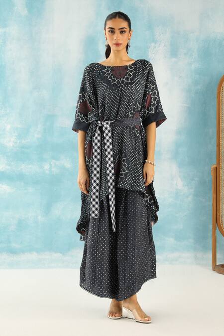 Twenty Nine Grey Silk Embroidery Bandhani Pattern Palazzo Online at Aza Fashions Twenty Nine_Grey Silk Embroidery Bandhani Pattern Palazzo _Online_at_Aza_Fashions
