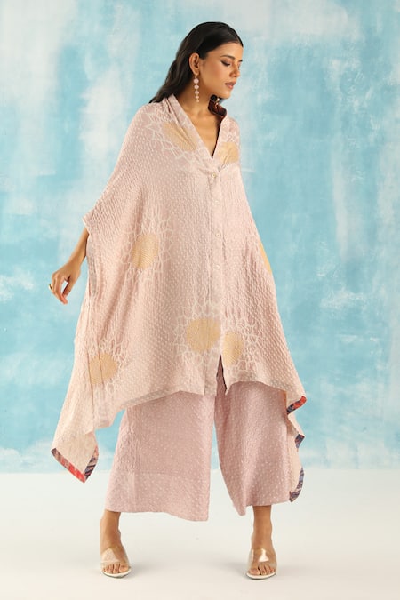 Buy_Twenty Nine_Pink Gabardine Gajji Silk Palazzo _Online_at_Aza_Fashions