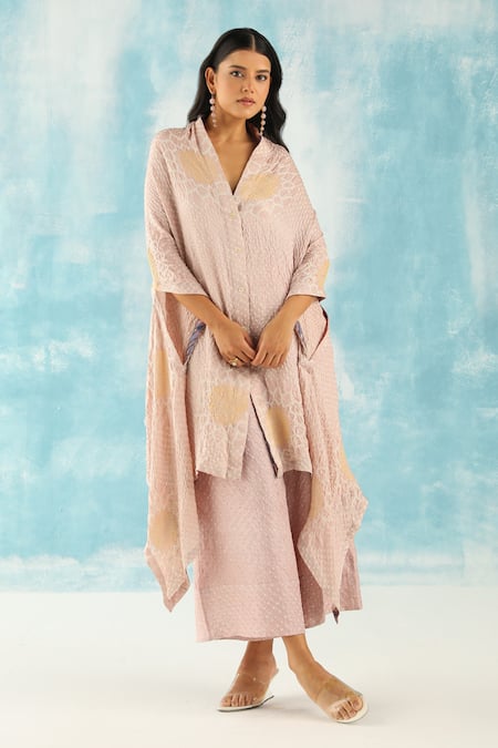 Buy_Twenty Nine_Pink Gabardine Gajji Silk Palazzo 