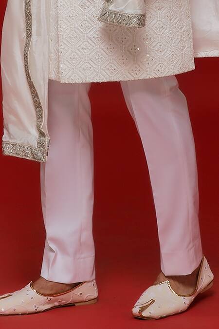 Buy Sven Suits White Silk Sequins, Embroidery Geometric Sherwani And Pant Set Online at Aza Fashions Buy_Sven Suits_White Silk Sequins, Embroidery Geometric Sherwani And Pant Set _Online_at_Aza_Fashions