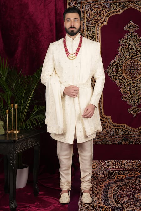 Sven suits Floral Butti Embroidered Sherwani Set 