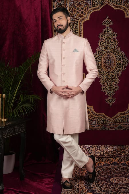 Sven suits Placement Embroidered Sherwani With Pant 