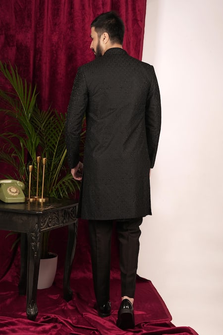 Sven Suits Floral Vine Embroidered Sherwani Set 