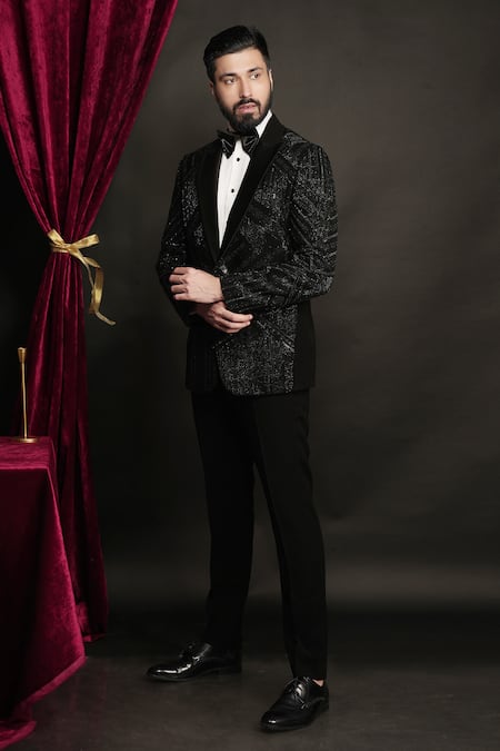 Sven Suits Bead Embellished Tuxedo Set 