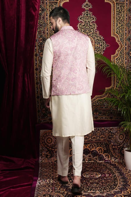Sven Suits Multicolor Paisley Jaal Bundi Set 