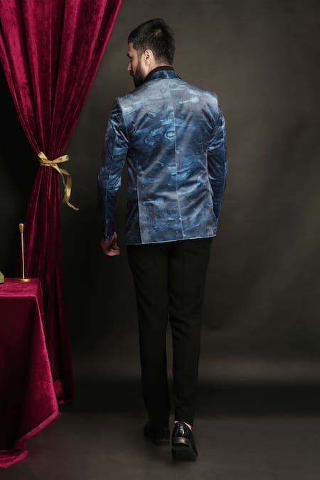 Sven Suits Abstract Print Tuxedo Set 