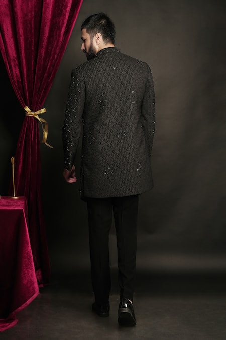 Sven Suits Cutdana Embroidered Jacket & Waistcoat Set 
