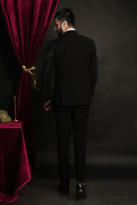 Sven Suits Sequin Embroidered Tuxedo Set 