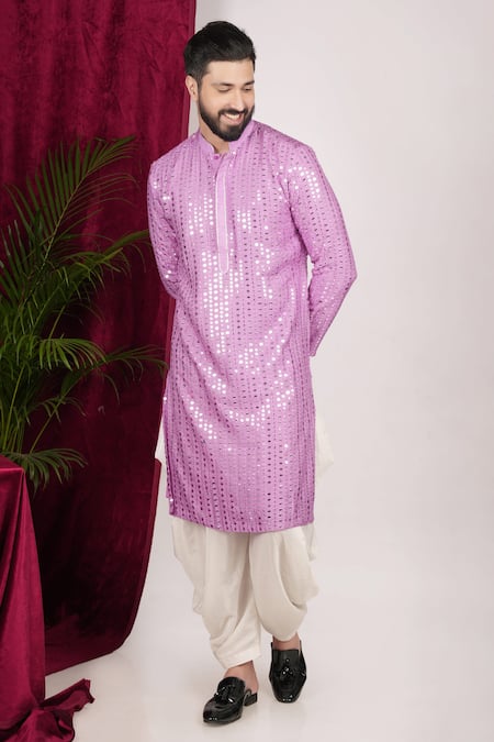 Sven Suits Purple Georgette Mirrors Embroidered Kurta And Patiala Pant Set Online at Aza Fashions Sven Suits_Purple Georgette Mirrors Embroidered Kurta And Patiala Pant Set _Online_at_Aza_Fashions