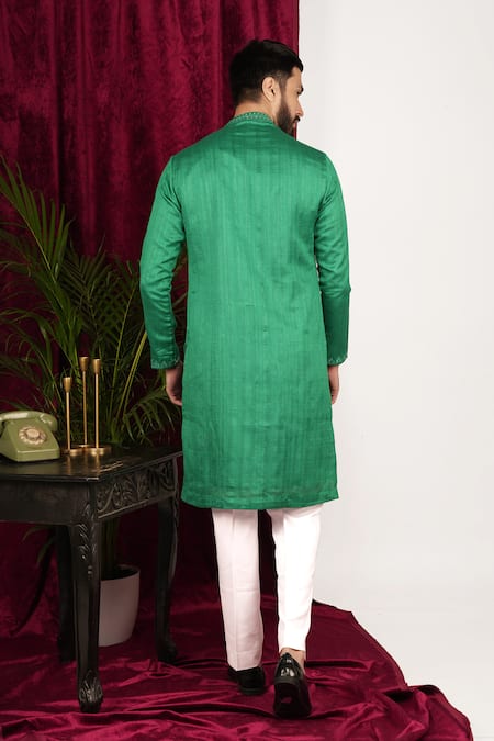 Sven Suits Placket Embroidered Kurta Set 