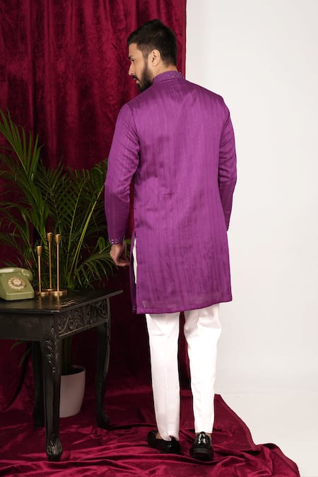 Sven Suits Geometric Placket Embroidered Kurta Set 