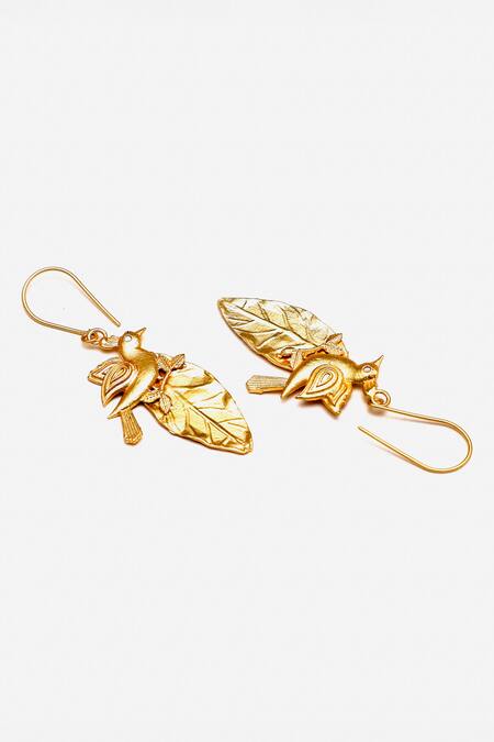 Buy Dugran By Dugristyle Gold Plated Stones Khuda Bird Drop Earring Online at Aza Fashions Buy_Dugran By Dugristyle_Gold Plated Stones Khuda Bird Drop Earring _Online_at_Aza_Fashions