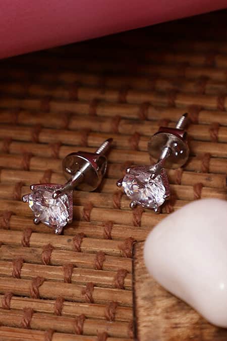 Dugran By Dugristyle Dhatu Solitaire Stud Earrings 