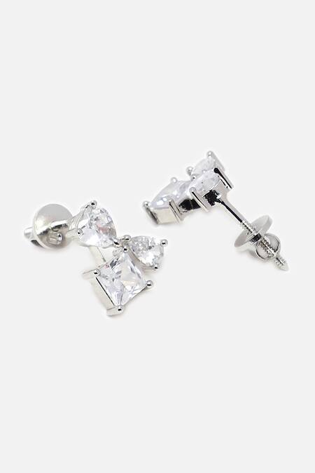 Buy Dugran By Dugristyle Silver Plated Crystals Sikka American Diamond Cluster Earrings Online at Aza Fashions Buy_Dugran By Dugristyle_Silver Plated Crystals Sikka American Diamond Cluster Earrings _Online_at_Aza_Fashions