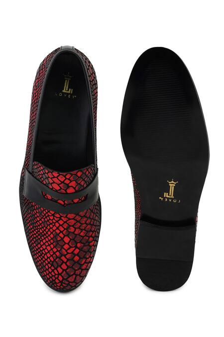 Buy_Lovey_Red Lucifer Crocodile Skin Design Shoes 