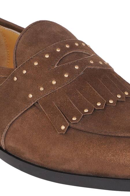 Shop_Lovey_Brown Oliver Fringed Detail Shoes _Online_at_Aza_Fashions