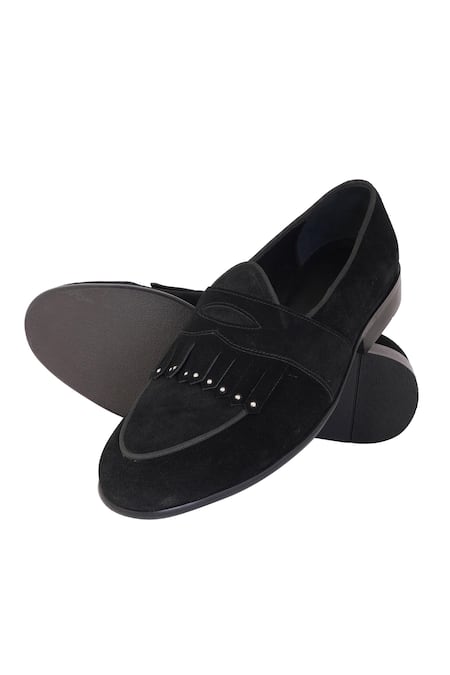 Shop_Lovey_Black Oliver Embellished Fringed Shoes _at_Aza_Fashions