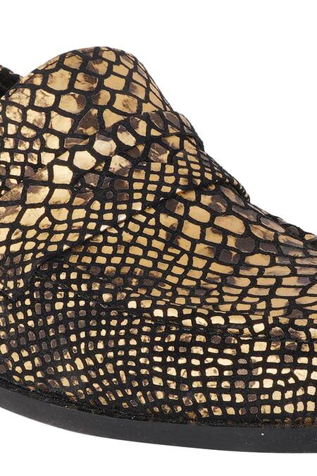 Buy_Lovey_Gold Oscar Croc Skin Design Shoes _Online_at_Aza_Fashions