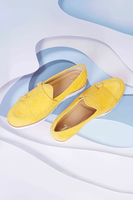 Lovey Jack Stud Embellished Monk Strap Slip On Shoes 