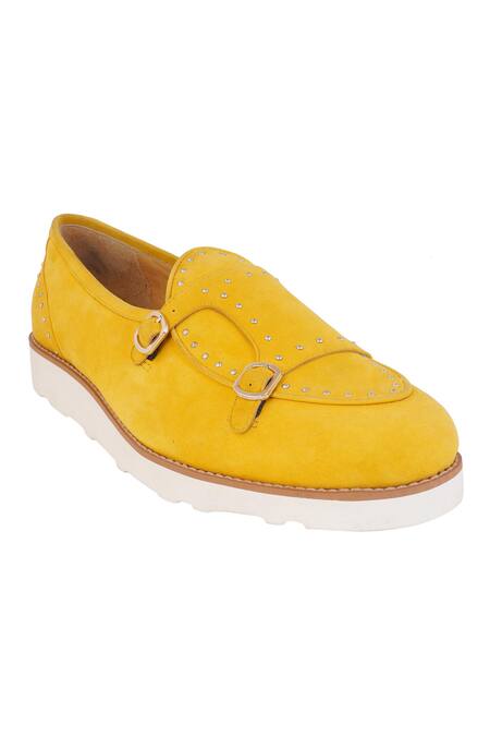 Shop_Lovey_Yellow Jack Stud Embellished Monk Strap Slip On Shoes _Online_at_Aza_Fashions