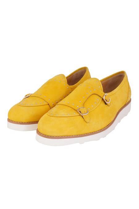 Buy_Lovey_Yellow Jack Stud Embellished Monk Strap Slip On Shoes 