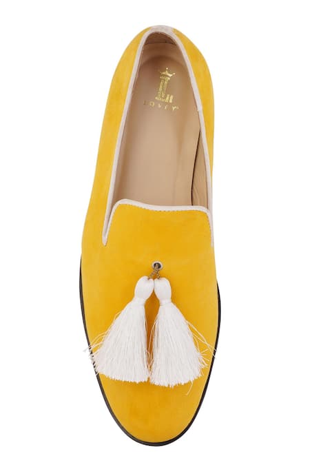 Shop Lovey Yellow Henry Tassel Duet Embellished Shoes Shop_Lovey_Yellow Henry Tassel Duet Embellished Shoes