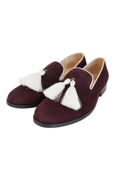 Buy_Lovey_Purple Henry Tassel Duet Wonder Embellished Shoes _Online_at_Aza_Fashions