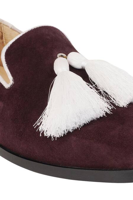 Shop_Lovey_Purple Henry Tassel Duet Wonder Embellished Shoes _Online_at_Aza_Fashions