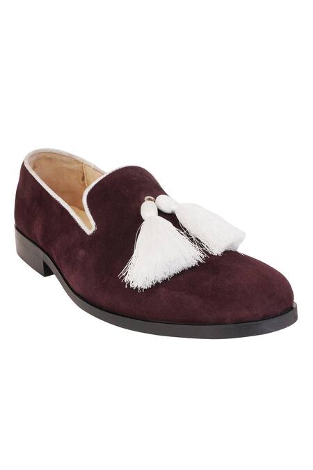 Lovey_Purple Henry Tassel Duet Wonder Embellished Shoes _at_Aza_Fashions