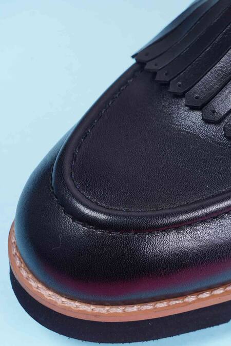 Shop_Lovey_Black Pablo Fringed Tassel Embellished Shoes _Online_at_Aza_Fashions