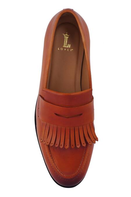 Shop_Lovey_Brown Pablo Fringe Embellished Shoes _Online_at_Aza_Fashions