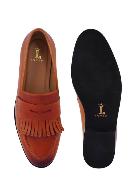 Lovey_Brown Pablo Fringe Embellished Shoes _at_Aza_Fashions