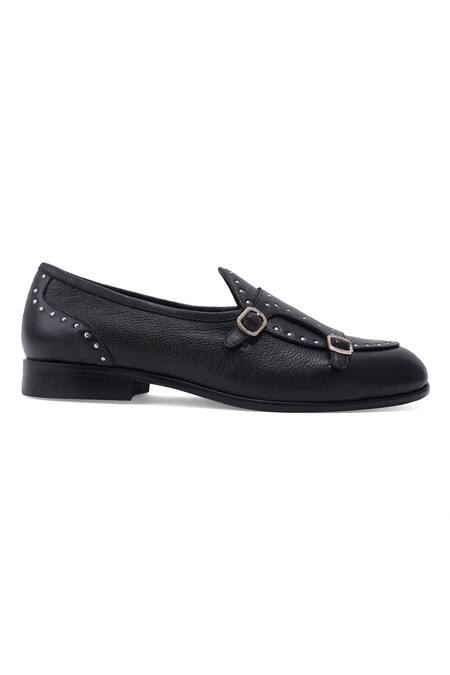 Lovey Black Ricky Metal Stud Embellished Shoes at Aza Fashions Lovey_Black Ricky Metal Stud Embellished Shoes _at_Aza_Fashions