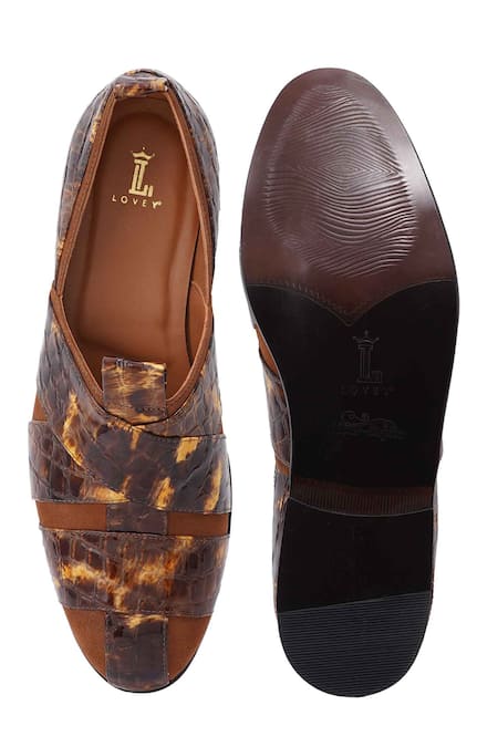 Shop_Lovey_Brown Martin Textured Pattern Shoes _Online_at_Aza_Fashions